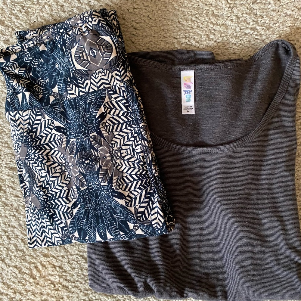 Lularoe OS Leggings and Top